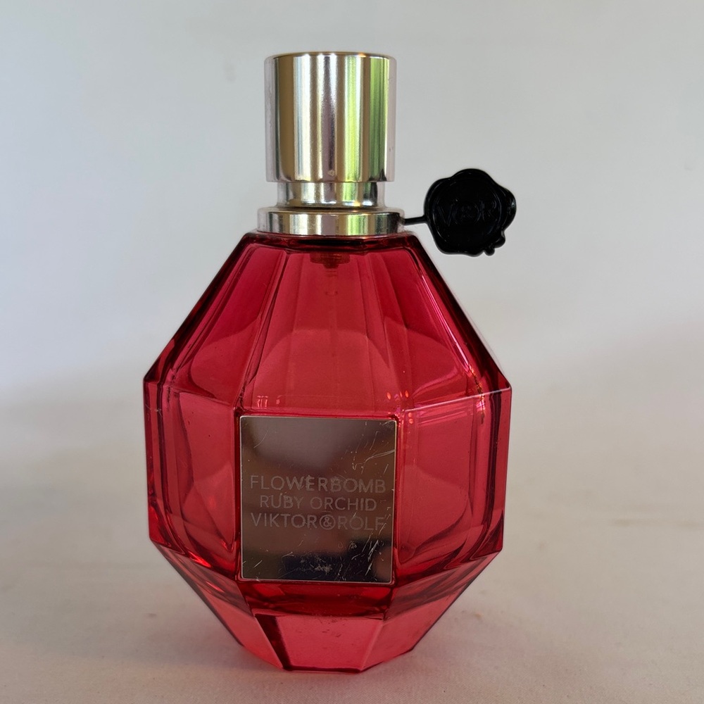 EMPTY BOTTLE & BOX COLLECTOR’s VIKTOR & ROLF FLOWERBOMB RUBY ORCHID PARFUM 3.4 - Picture 2 of 8